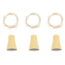 3PCS Solar 2M LED Cork Shaped 20 LED Night Fairy String Light Kork Solarbetrieben Licht Wine Bottle Lamp Warm White