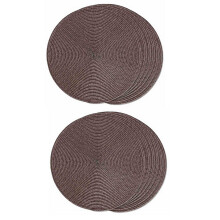 Round Braided Placemats Set of 12 Table Mats for Dining Tables Woven Washable Non-Slip Place Mats 15 Inch(Brown)