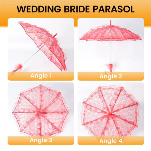 Lace Ombrellino Ombrello Rosso Da Sposa 2