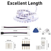 3 set LED Strip Connector 4 Pin 10mm Solderless RGB Light Strip Connector for 5050 SMD - Gapless Connectors,L Shape