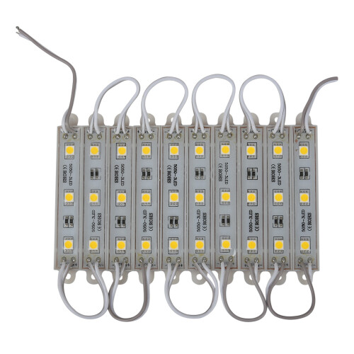 1*10pcs 5050 SMD 3 LED Module LED Strip String Light Waterproof  12V warm white