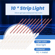 10 Stuks 10 cm Waterdicht Blauw 5050 Ledstripverlichting 12 V Caravan Boot Auto