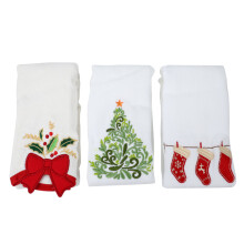 Serie de Navidad Toallas de AlgodóN Campanas de Navidad Toallas de Medias de áRbol de Navidad DecoracióN de Toallas Toallas Bordadas de Regalos