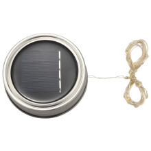 Solar Jar Lid Lights, 6 Pack 20 Led String Fairy Star Firefly Jar Lids Lights,6 Hangers Included(Jars Not Included), Patio Garden Decor Solar Laterns