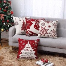 Weihnachts Kissen Bezüge 18X18 Satz Von 8, Bauern Haus Weihnachts Dekoration für Zuhause, Weihnachts Dekorationen Kissen Bezug für Zuhause