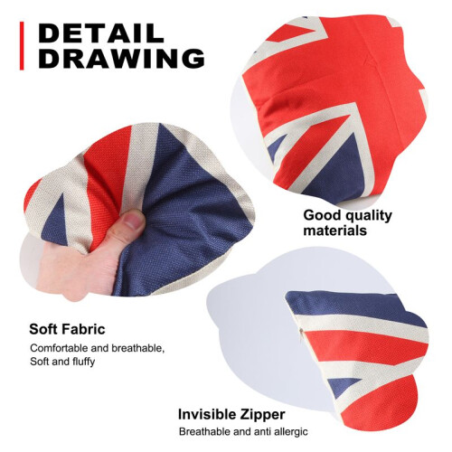 British Vintage Style Union Jack Flag Throw Pillow Case, Pillowcase 1