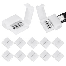 50Packs Connettori RGB un 4 Pin con Striscia di Luce LED 10Mm Striscia LED Gapless Prolunga per Adattatore Senza Saldatura
