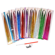 Kit de Hebras de Pelo de Oropel, Extensiones de Pelo de Oropel, Kit de Pelo de Hadas de Oropel para Mujeres y NiñAs con Herramientas (12 Colores)