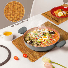 Pack of 4, Natural Seagrass Place Mat, 17 Inch X 12 Inch, Hand-Woven Rectangular Rattan Placemats