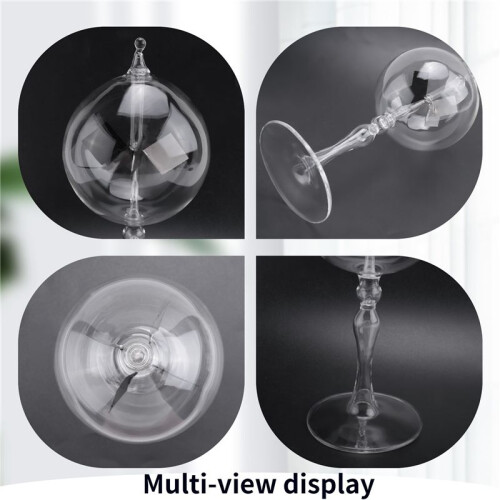 20.5cm Glass Windmill Solar Powered Crookes Radiometer Light Mill/Educational Teaching Study Tool/Office Home Decoration 2