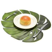 4 Stks Tropische Blad Placemats Kunstmatige EVA Monstera Bladeren Palmblad, voor Bruiloft Tafeldecoraties Feestartikelen