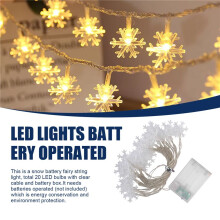 20LED Snowflake Girlanda żAróWkowa śWiąTeczna Girlanda Bajki LED Light Latarnie Xmas Outdoor Party Decor Zasilanie Bateryjne