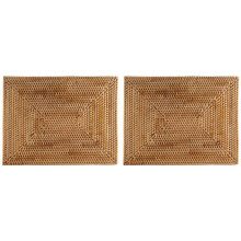 2 Pcs Table Mats Non Slip Rattan Placemats Dining Table Heat Resistant Woven Place Mats Insulation Heat Resistant Mats
