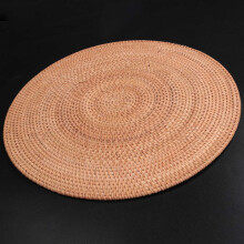 Rotan Geweven Placemats, Tafelmatten, Hittebestendige Antislip Placemat, Rieten Placemat, Onderzetters voor Warme Gerechten Rond, 40 Cm