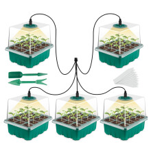 Kit de Bandeja de Inicio de Semillas, Kit de Inicio de GerminacióN de Plantas Kit de Inicio de Semillas con CúPula de Humedad y Base para Cultivo en