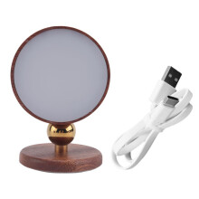 Applique Murale LED Rechargeable Lampe de Chevet Murale avec Port USB 360 Rotation Boule MagnéTique LumièRe Sans Fil Bois de Sapelli
