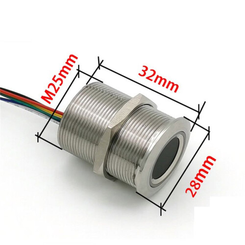 R503 Circular Round RGB Ring Indicator LED Control DC3.3V MX1.0-6Pin Capacitive Fingerprint Module Sensor Scanner, 32Mm 2