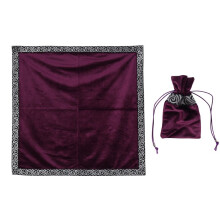 Tarocchi Tovaglia Tovaglia Altare Velluto Divinazione Wicca Arazzo Tovaglia con Tasca Tarocchi (Viola)