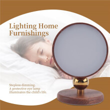 Applique Murale LED Rechargeable Lampe de Chevet Murale avec Port USB 360 Rotation Boule MagnéTique LumièRe Sans Fil Bois de Sapelli