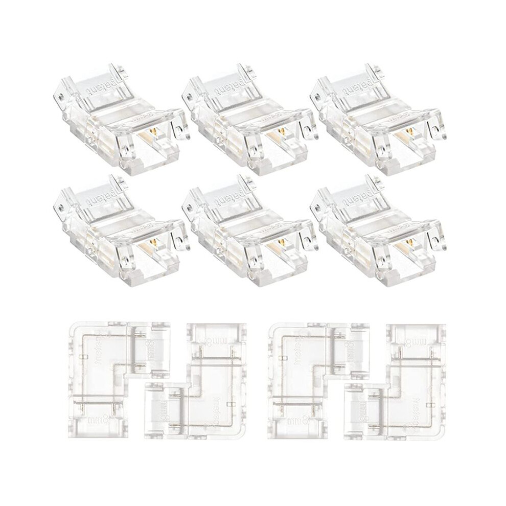 10Pcs 2 Pin 8Mm Cob Led Connector Kit For 8Mm Cob Led Strip Lights 4713970109906