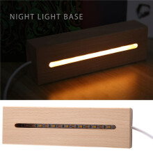 Wooden Rectangle Light Base,Wood LED Display Base Pedestal Light Lamp Stand for Acrylic,Crystal,Night Light,Resin Art