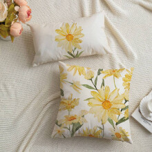 Sommer-KissenbezüGe, 45,7 X 45,7 Cm, 4Er-Set, Bauernhaus-Kissen, Sommerdekoration, GäNseblüMchen-Kissenbezug für Couch-Dekoration