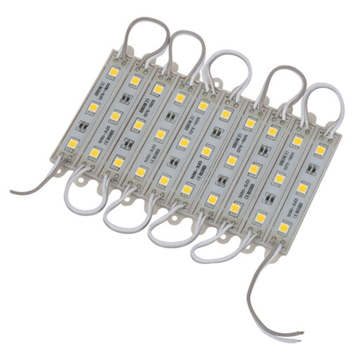 5 x 10Pcs 5050 SMD 3 LED Module LED Strip String Light Waterproof  12V Warm White 2