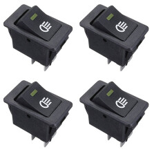 4X Universal 12V LED Nebellichtschalter Wippenautolampe - Gelbe LED