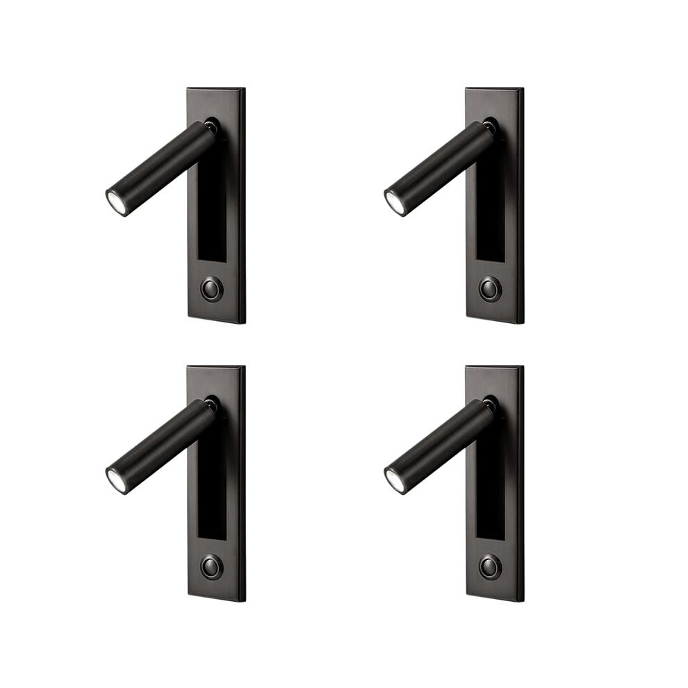 4X Reading S,Headboard Wall Reading Recessed Push Wall Lamps For Living Room, Bedroom Light/Black 6032373633978