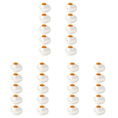 30Pcs E27 Plastic Screw Lamp Holder Round Lamp Holder Bulb Socket Holder Adapter
