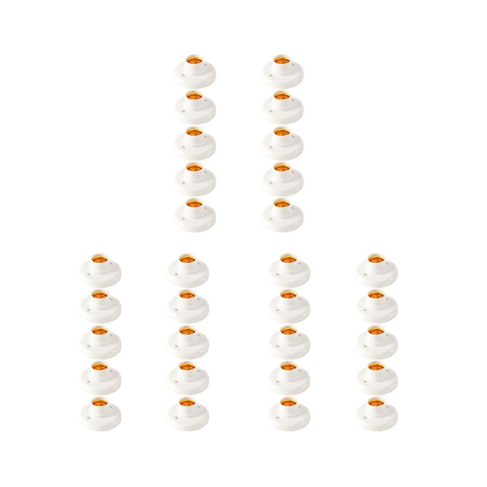 30Pcs E27 Plastic Screw Lamp Holder Round Lamp Holder Bulb Socket Holder Adapter 4711114137280