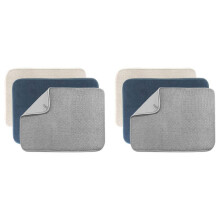 6 Pack Dish Drying Mat,Absorbent Microfiber Dishes Drainer Mats for Kitchen Counter Size 20x15 Inch,Dish Drying Pad