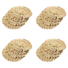 16X Napperon Tissé Rond pour Table à Manger, Napperon en Rotin Tressé Naturel Assiettes Creuses en Osier pour Tapis de Table de Cuisine de Vacances