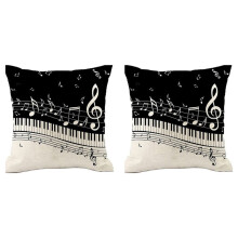 2X Music Note Throw Cushion Cover Throw Pillow Cover New-Living Series Decorative Throw Pillow Case Double Side-Design,C