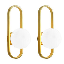 2X Wall Lamp Bedside Lamp Modern Background Wall Lamp Medieval Globe Wall Lamp Gold (Without Light)