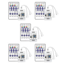 5X DC12-24V 28 Klucz Kontroler RF Aplikacja WiFi Muzyka z GłOsem do WS2812B WS2811 TaśMa LED RGB ŚWiatłO ŚCiemniacz Domowy