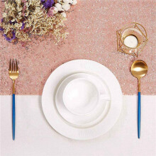 4X Chemins de Table à Paillettes en Or Rose Scintillant 12X108 Pouces Table Chatoyante pour la Nappe de Gâteau D'Anniversaire de FêTe de Mariage