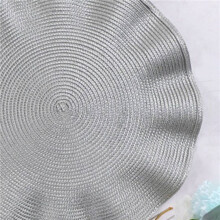 6X Napperon Rond Ondulé, Tapis Rond Anti-Brûlure, Napperon de Style Occidental Isolant pour Table à Manger, Tapis de Table de Cuisine, Argent