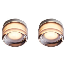 2X Appliques Murales LED pour Chambre à Coucher, Chevet, Intérieur et Extérieur, Applique Ronde à LED, Luminaire de Fond, Lumière Acrylique, A