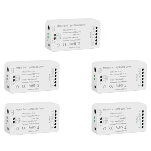 5X Matter Wifi LED Strip Light Controller CW Controller LED Strip Bixb/Siri/for  Home/for Alexa Control Support