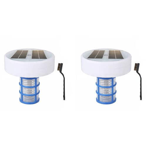 2X Solar Pool Ionizer, Copper Pool Ionizer Floater Auto Switching of Multi-Colored LED Night Light