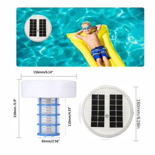 2X Solar Pool Ionizer, Copper Pool Ionizer Floater Auto Switching of Multi-Colored LED Night Light 2