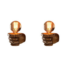 2X Applique Murale Nordique Rétro en Résine, Style Poing Droit, Luminaire Décoratif pour la Maison, Restaurant, Bar, Main Droite
