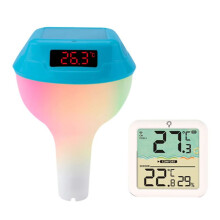 Solar Powered Pool Thermometer with LED Display Intelligent Outdoor Waterproof Spa Thermom for Swimming Pool C
