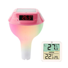 Solar Powered Pool Thermometer with LED Display Intelligent Outdoor Waterproof Spa Thermom for Swimming Pool B