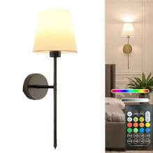 Retro Wall Lamp LED Charge Remote Control Bulb Sconce for Bathroom Bedroom Fireplace Interior Waterproof Wall Lights B
