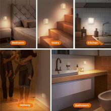 2pcs Night Lights Stepless Dimming LED Night Lamp Light Control Wall Lights for Home Aisle Room Bedroom Corridor US Plug