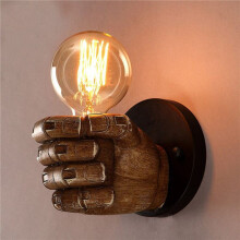 2X Nordic Retro Resin Wall Lamp Right Hand Fist Sconces Wall Fixture Light Restaurant Bar Decoration Right Hand