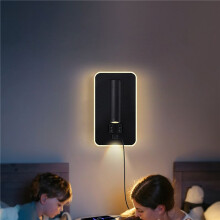 4X Wall Light Backlight USB Charging 330 Degree Rotation Adjustable Wall Lamp Bedside Study Reading Sconce Lamp Black