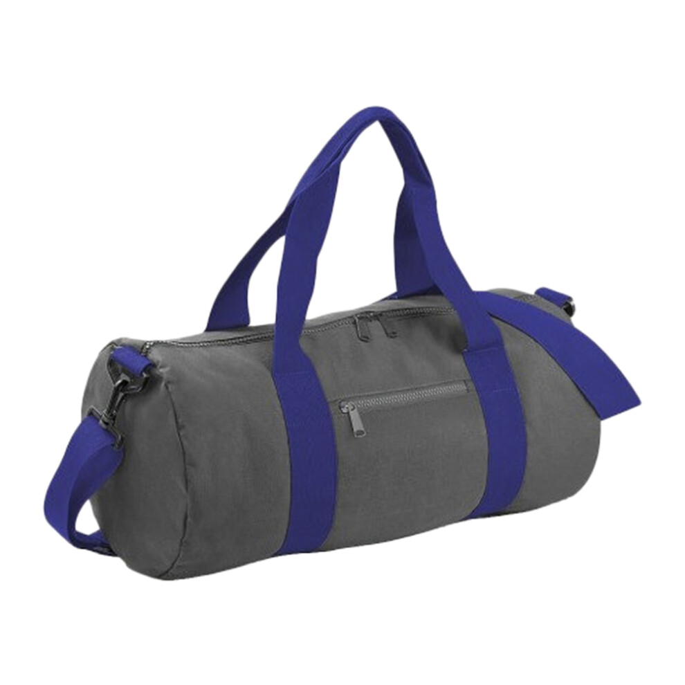 Bagbase Men's Light Grey Plain Varsity Barrel Duffle Bag (20 Litres) Pack Of 2 In - Image 2